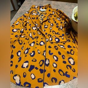 3.1 Phillip Lim Orange and Blue Leopard Print Blazer